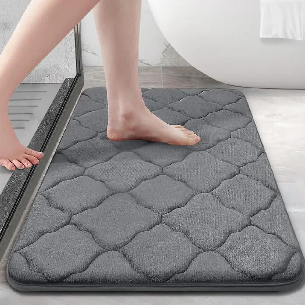 Black Padded Bathroom Mat