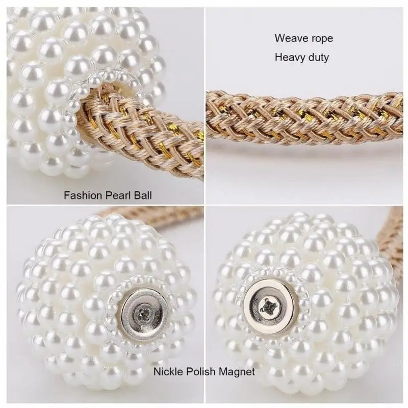 2PCS Magnetic Pearl Curtain Clips