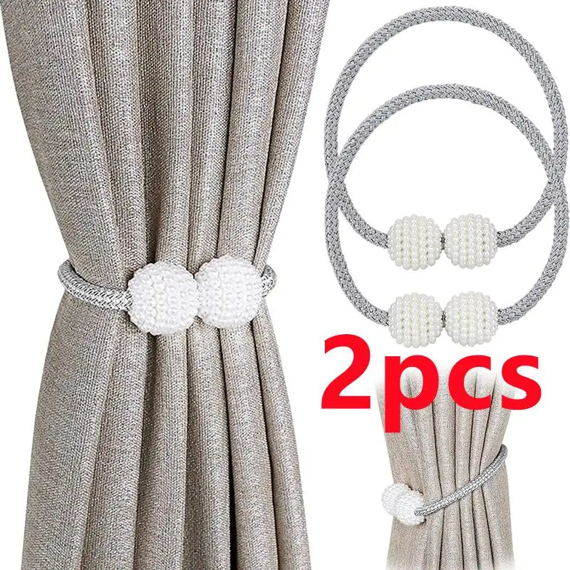 2PCS Magnetic Pearl Curtain Clips