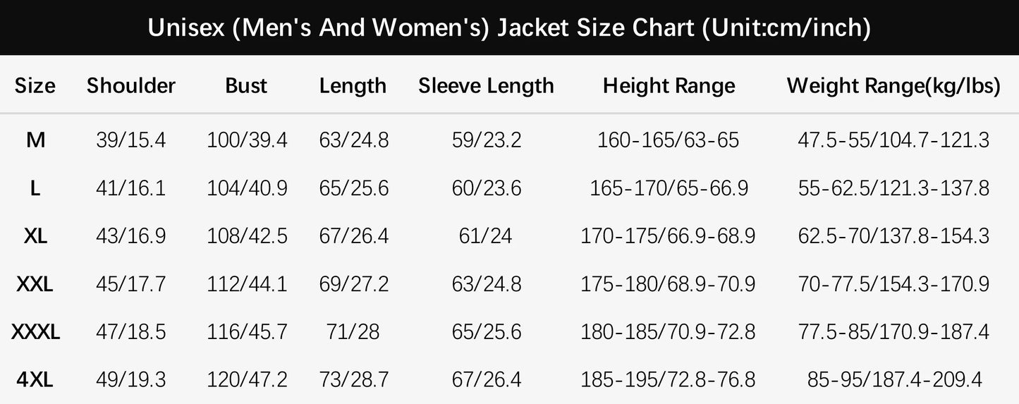Unisex Waterproof Windbreaker jacket