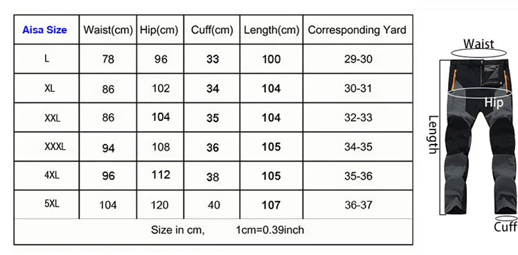 Men Hiking Camping Pants
