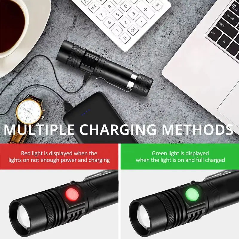 High Power Rechargeable Led Flashlight