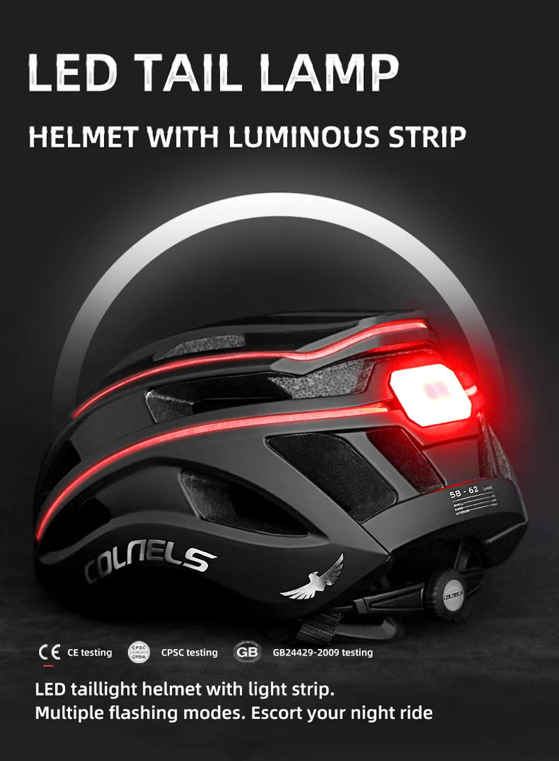 Unisex LED Lights Racing Road Bike Helmet