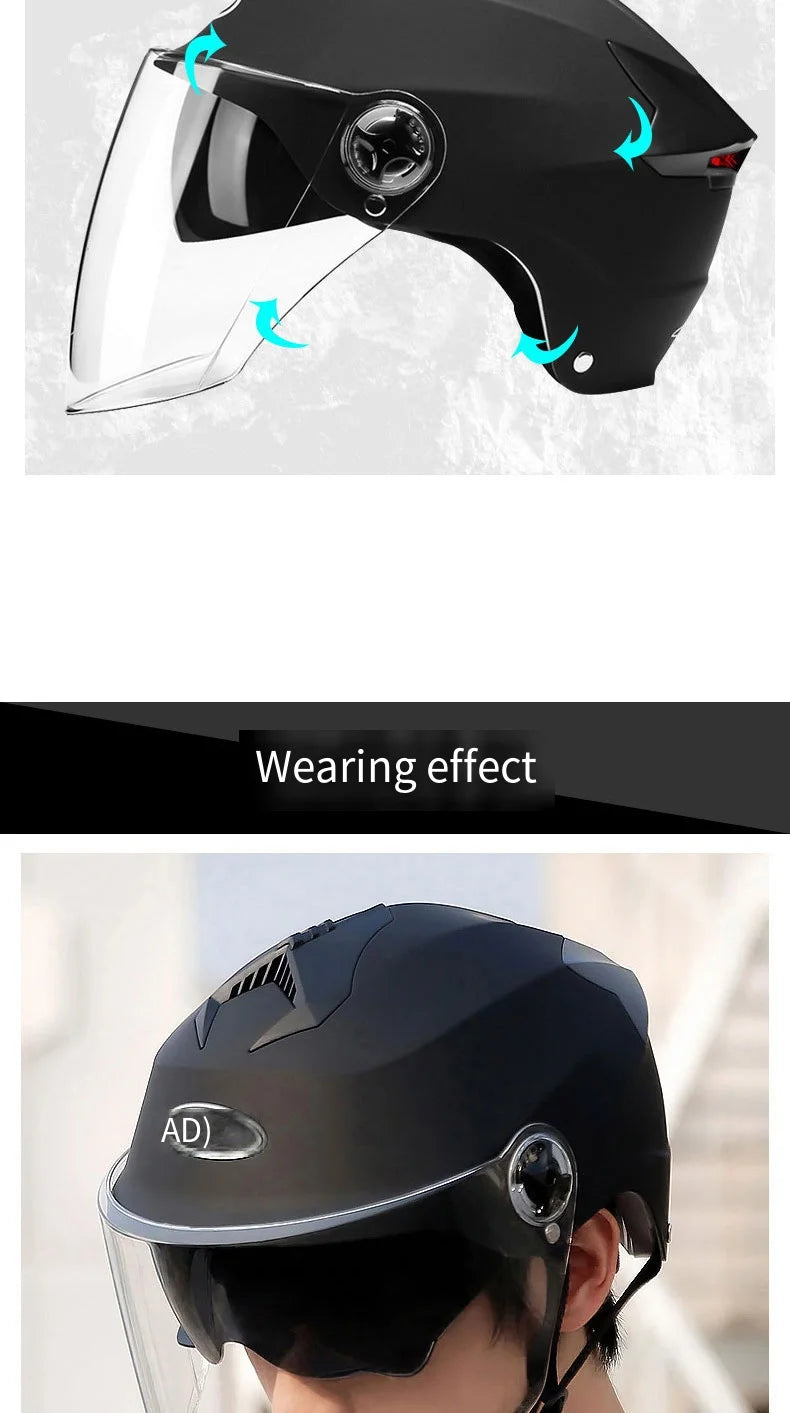 Unisex Motorcycle Helmets With Led Lights