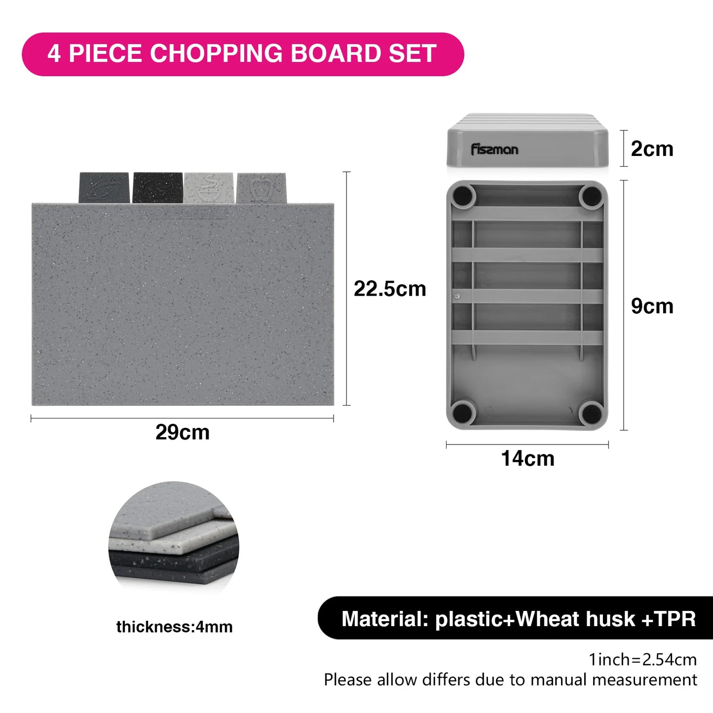 4pcs Cutting Board Set