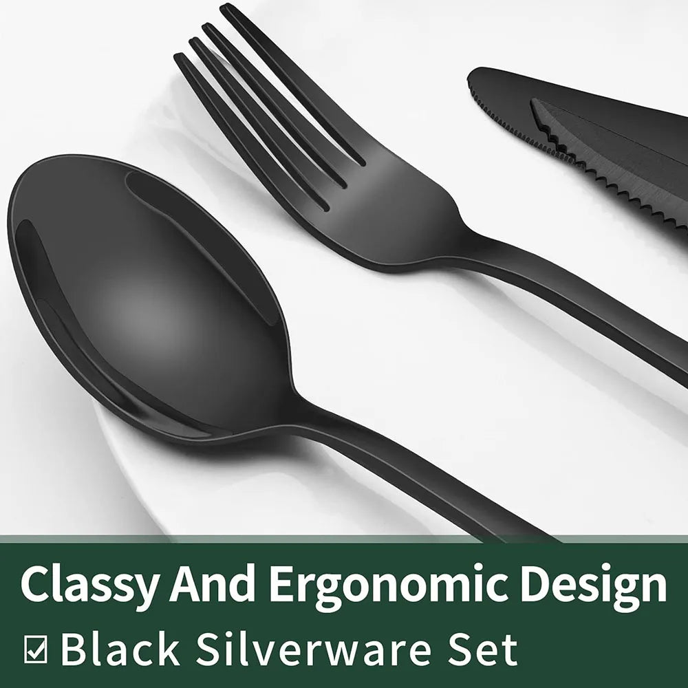 Black Silverware Set