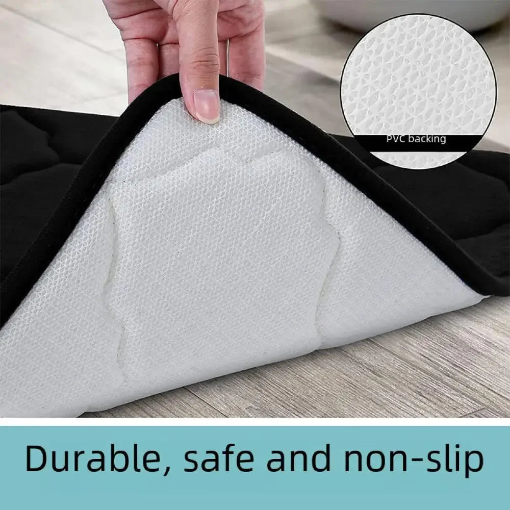 Black Padded Bathroom Mat