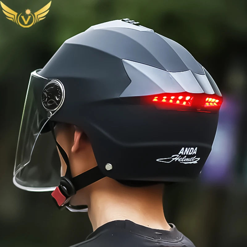 Unisex Motorcycle Helmets With Led Lights