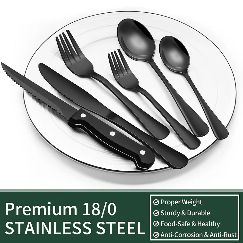 Black Silverware Set