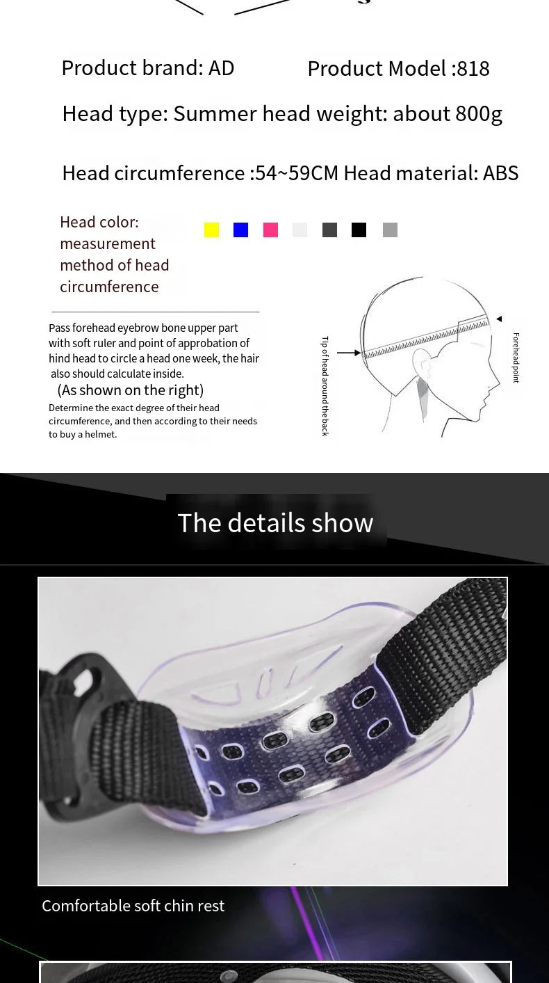 Unisex Motorcycle Helmets With Led Lights