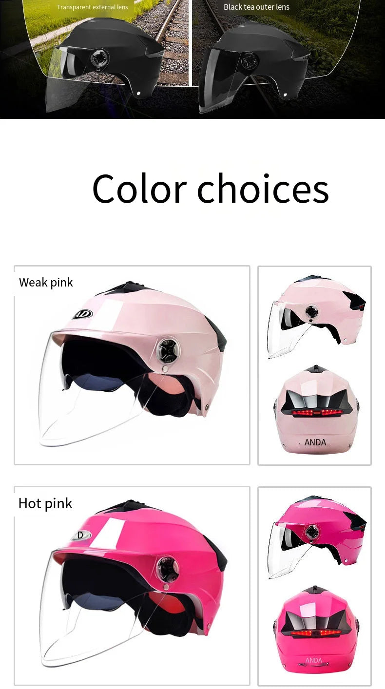 Unisex Motorcycle Helmets With Led Lights