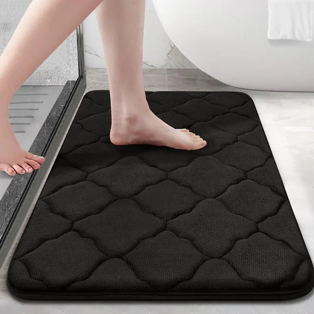 Black Padded Bathroom Mat