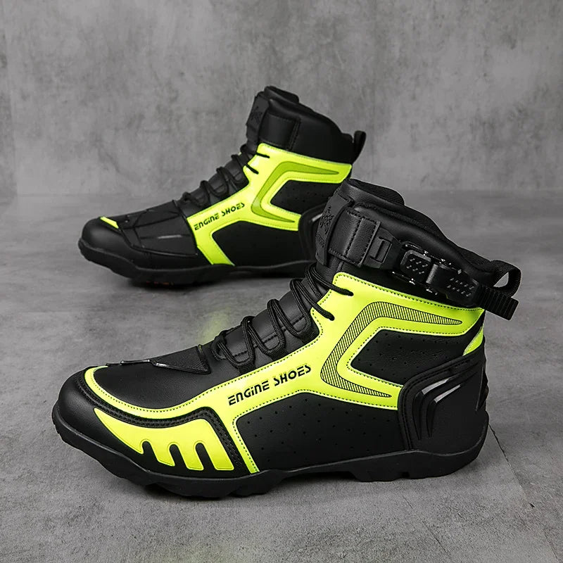 Men Leather Motorcycle Boots
