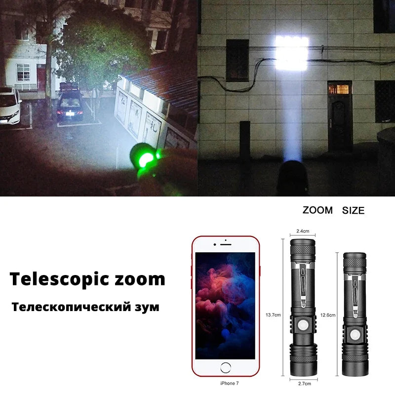 High Power Rechargeable Led Flashlight
