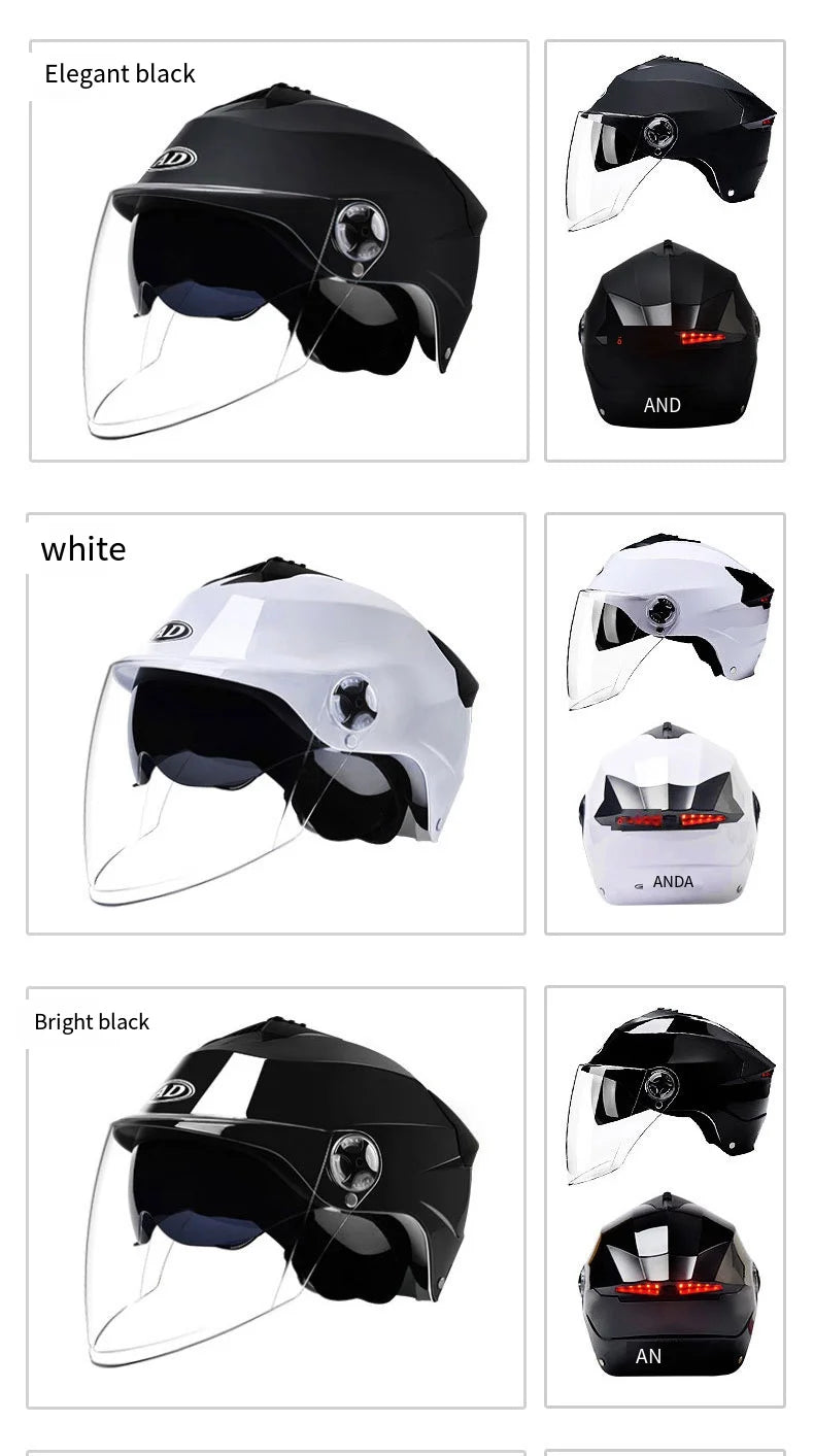 Unisex Motorcycle Helmets With Led Lights