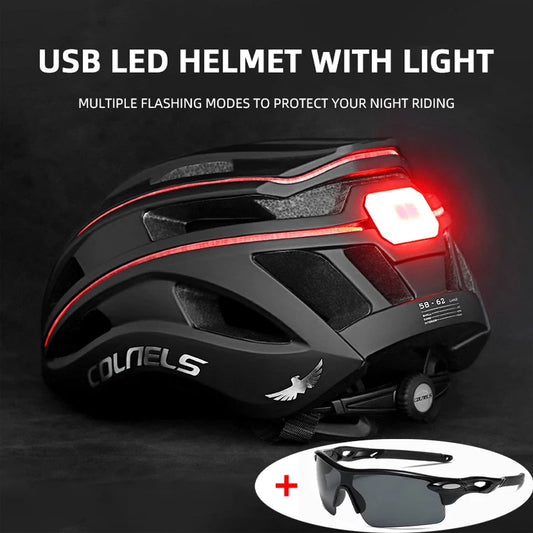 Unisex LED Lights Racing Road Bike Helmet