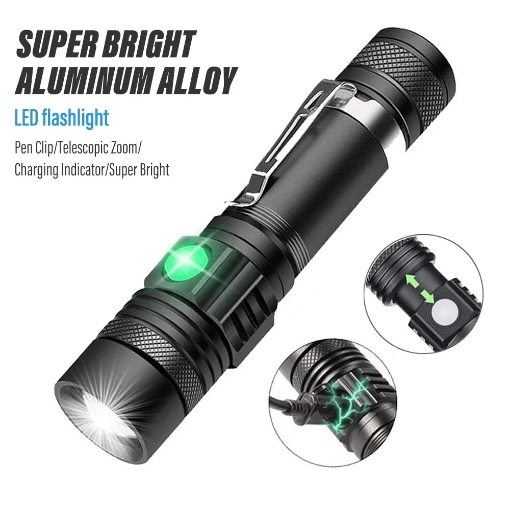 High Power Rechargeable Led Flashlight