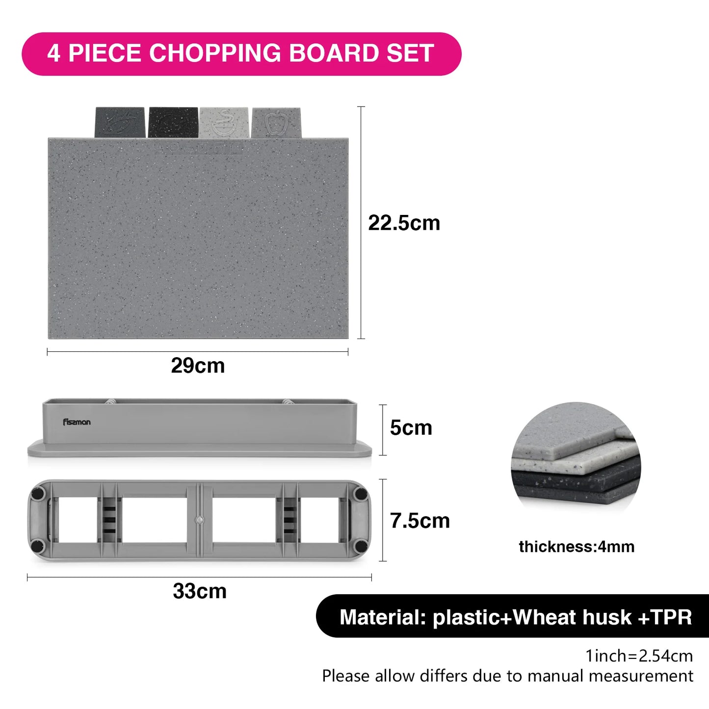 4pcs Cutting Board Set